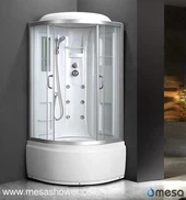 Γωνιακή καμπίνα ντους με ακρυλικό πίσω πίνακα