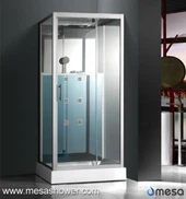 Μοντέρνο μόνιμο γυάλινο τοίχωμα ντουζιέρας με βρύση και κεφαλή ντους