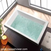 Απλοποιημένο λευκό Μεγάλο ακρυλικό ορθογώνιο καμπυλωτό μπανιέρα