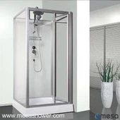 Πολύ απλή τετράγωνη καμπίνα ντους χωρίς στέγη MER-3806-1