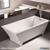 Ακανόνιστο ορθογώνιο χρωμίου λευκή μπανιέρα ελεύθερης τοποθέτησης