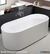 Στιλβωμένη λευκή ακρυλική οβάλ ομαλή μπανιέρα